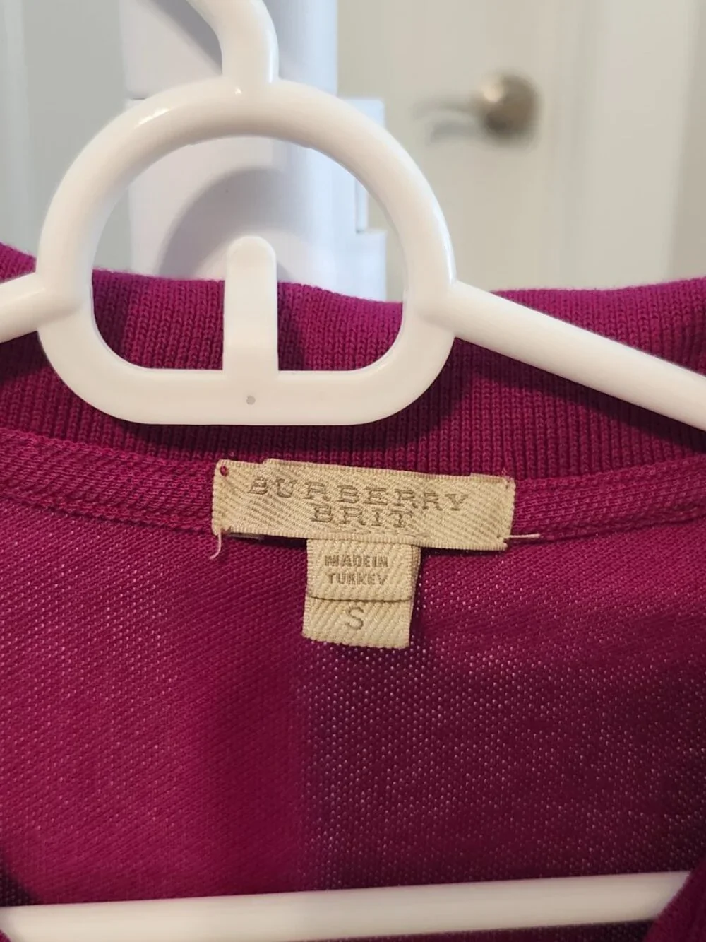 Burberry Brit Short Sleeve Polo Shirt – Women’s Small – Burgundy – EUC - Picture 4 of 6